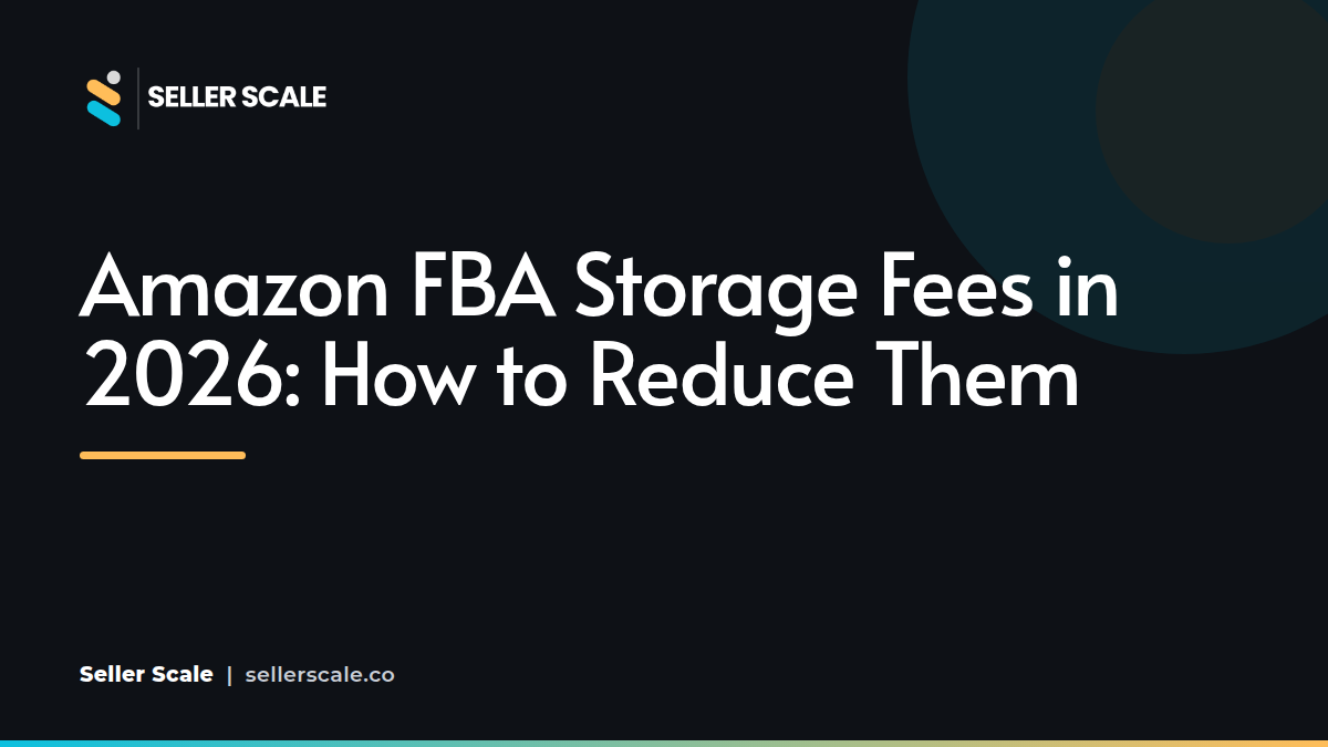 A clean dashboard showing Amazon FBA storage fees and inventory optimization metrics.